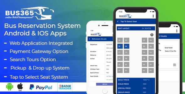 Bus365 Apps - Bus Reservation System Android and IOS Apps